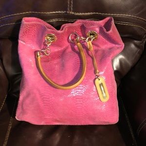 Pink snake skin purse